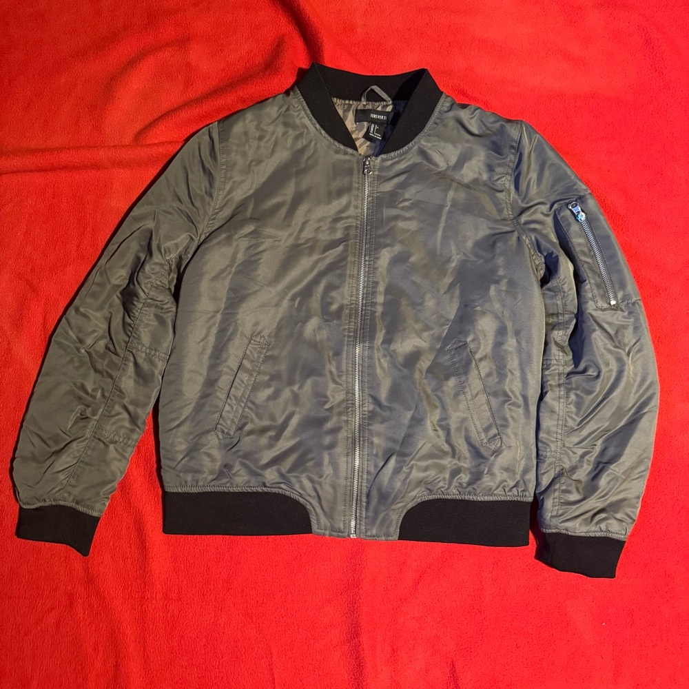Men’s Gray Forever 21 Bomber Jacket